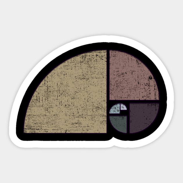 Geometric Fibonacci Spiral Sticker by ddtk